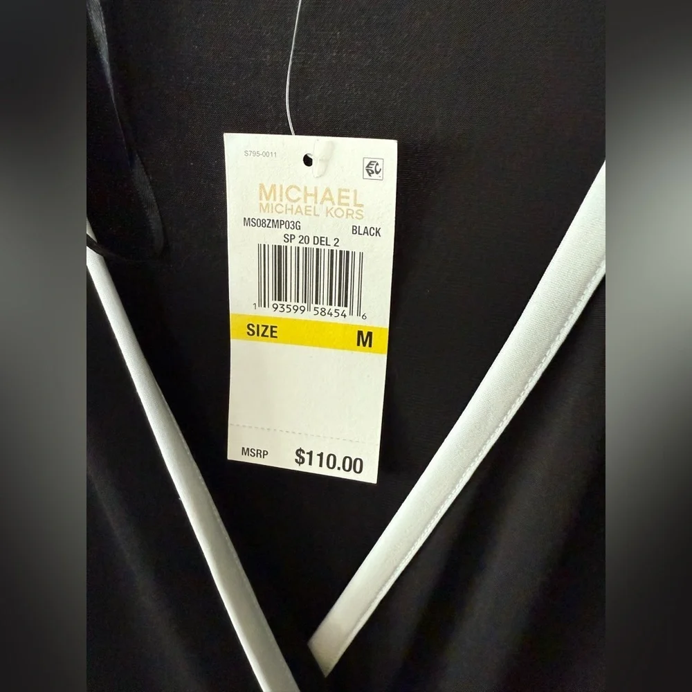Michael Kors|Black faux Wrap Dress with White Trim,NWT in size medium•••Classic - Picture 10 of 12